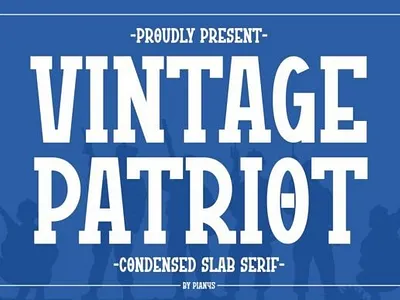 Vintage Patriot slab serif Font apparel fonts beauty fonts birthday cards fonts bold bold charm branding fonts celebrate font classic font design elegance font freedom font illustration independence day font pride font spirit font timeless font vintage vintage patriot slab serif font