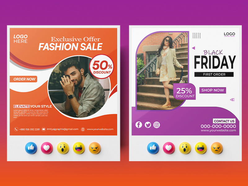 Fashion Sale Social Media Post Design advertisingdesign bannerdesign blackfriday creativedesign designportfolio digitaldesign discountoffer dribbbleportfolio ecommerce facebookpost fashiondesign fashionmarketing graphicdesign instagramad marketingpost onlineshop promotionaldesign salebanner socialmediadesign socialmediapost