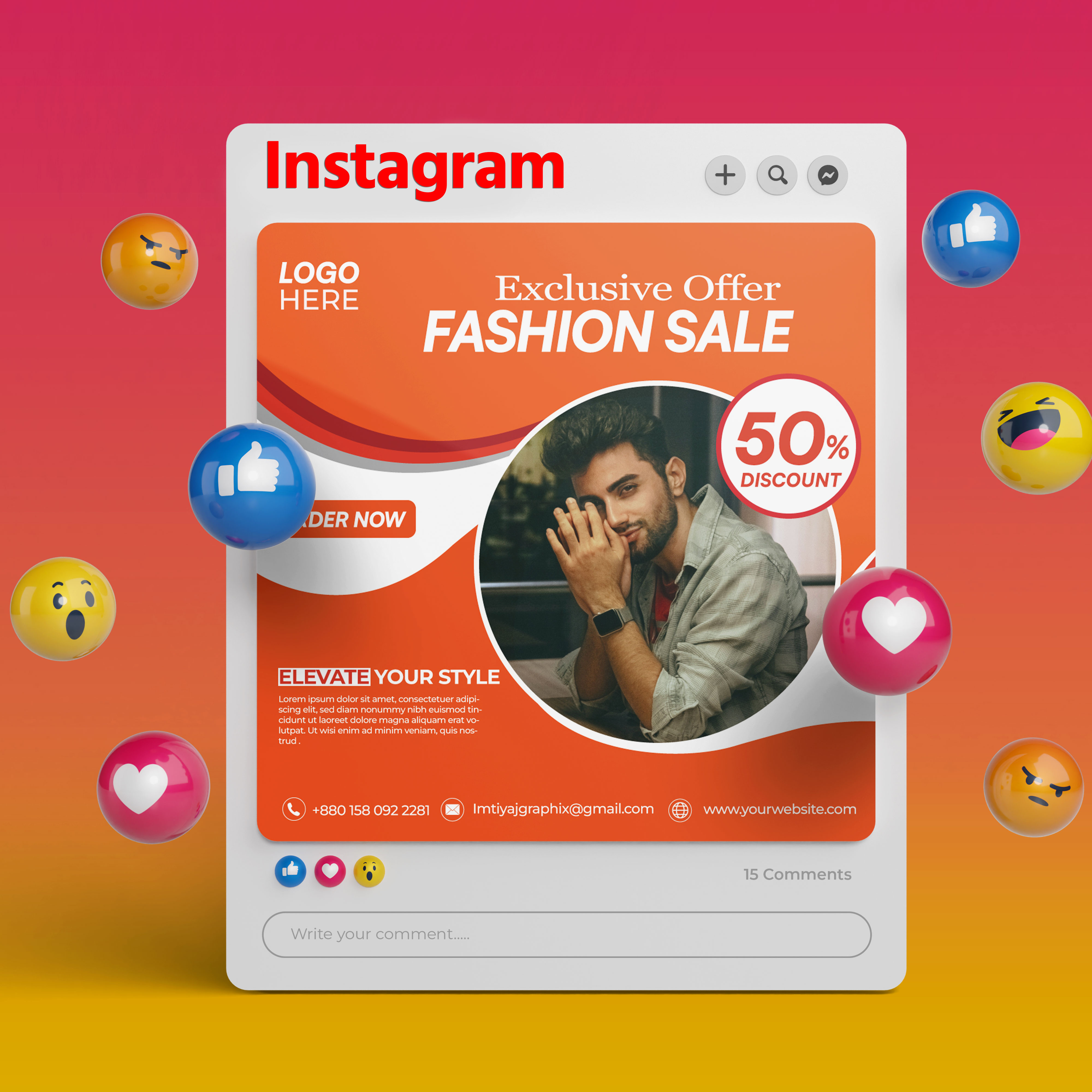 Example of Fashion Sale Social Media Post Design