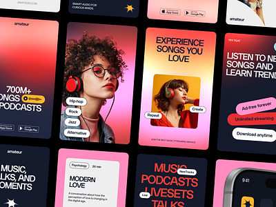 Amateur B2C Music App brand brand identity brand sign branding business graphic design halo lab identity logo logo design logotype packaging