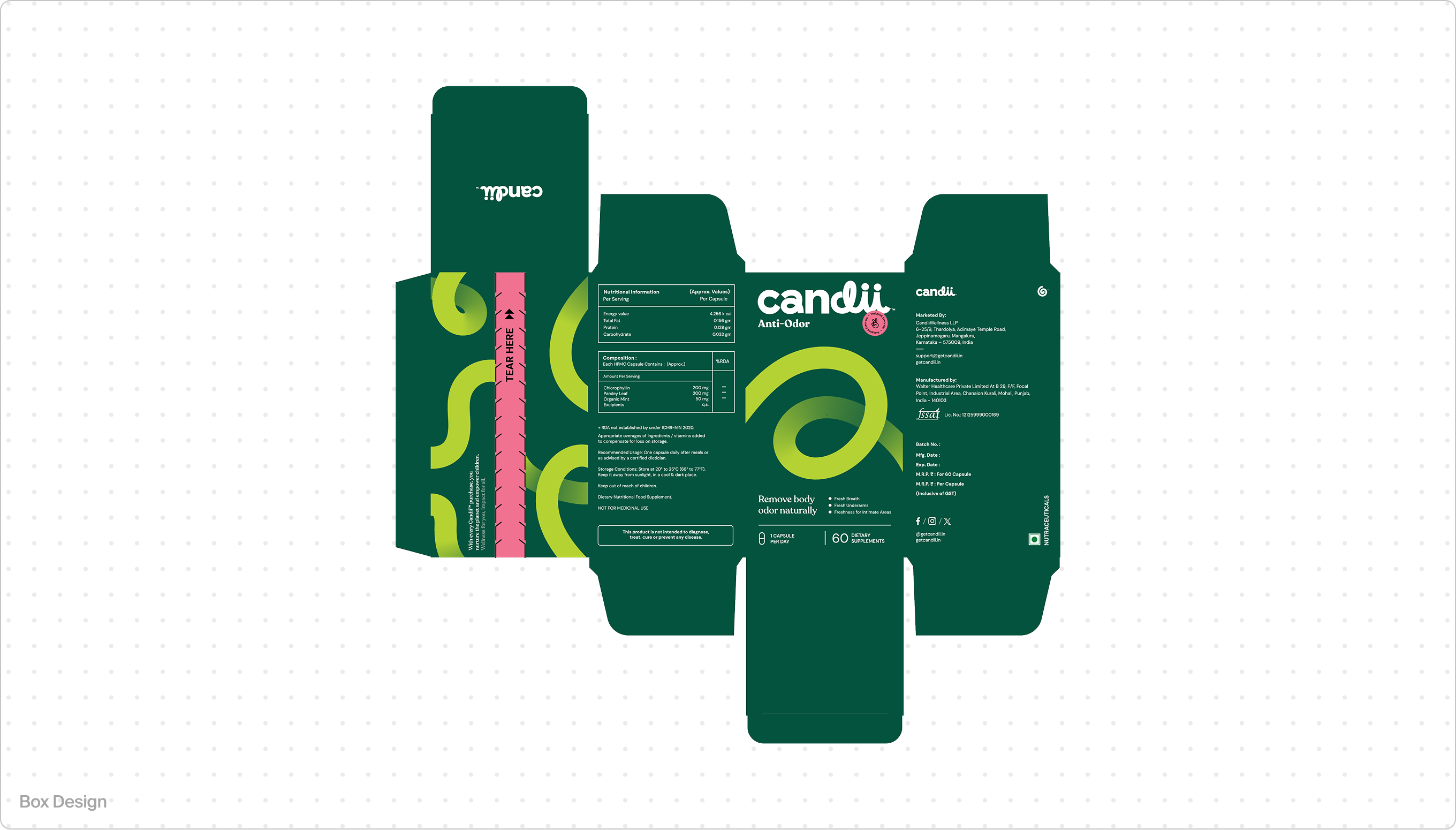 Candii - Wellness made fun - Packaging Dieline candii supplement packaging design