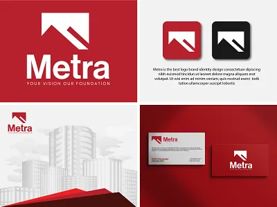 Metra Real Estate Logo & Brand Guidelines design architecture logo brand identity branding brandingidentity brandmark building logo construction construction logo construction logo design home logo house logo logo logo design logo designer modern real estate real estate logo real estate logo design realestate realestate logo