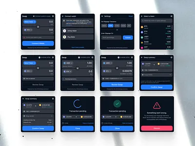 InfinitySwap Protocol - Crypto Swap Widgets UI app blockchain btc clean crypto crypto app crypto ui darkmode defi defi ui eth ui ui component ui design ui ux ui ux design ux wallet web3 widgets
