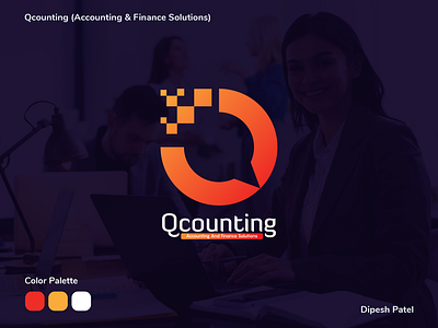 Qcounting (Accounting and financial services) Logo Design branding creative logo design figma finance logo graphic design illustration logo ui ux vector