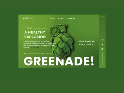 Greenade Landing page web design. 3d animation branding design graphic design landing page landing page design logo motion graphics ui user interface design web web app web ui design website design