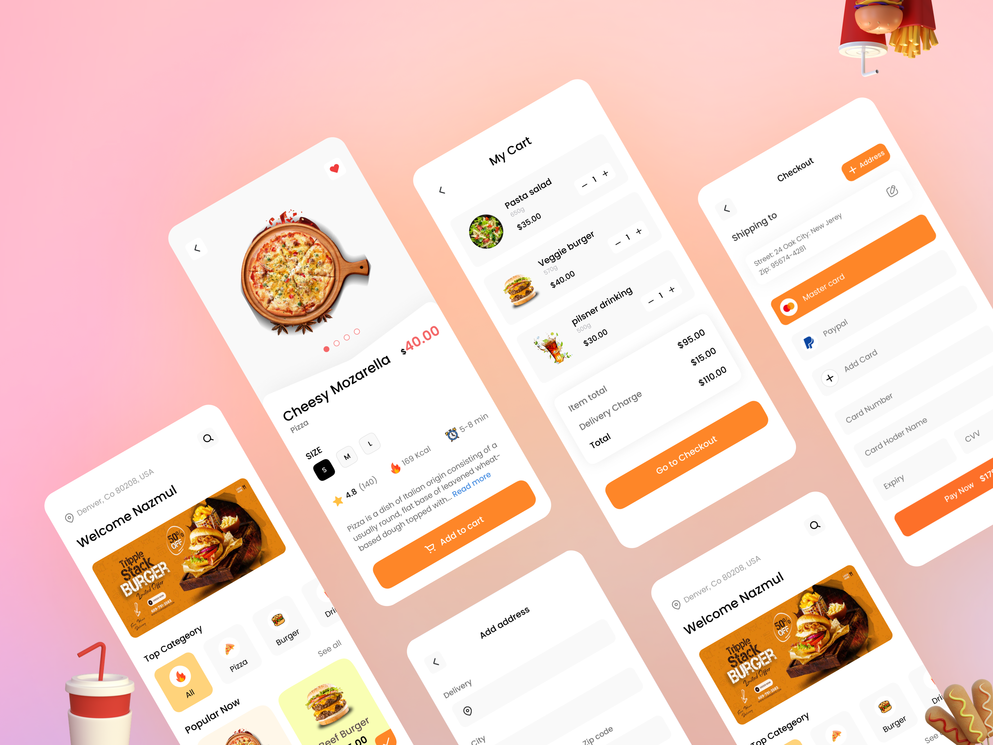 Example of Food Delivery App Design
