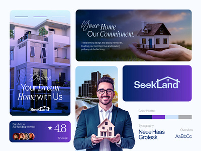SeekLand Modern Real Estate Branding for Inspired Living brand identity brand storytelling brand strategy branding branding agency branding design corporate identity creative agency design studio graphic design logo design minimal design modern branding modern logo professional branding property branding real estate branding real estate design real estate logo visual identity