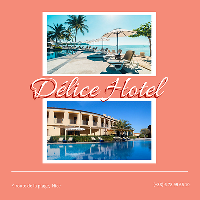 Promotion pour un hôtel proche de la mer graphic design