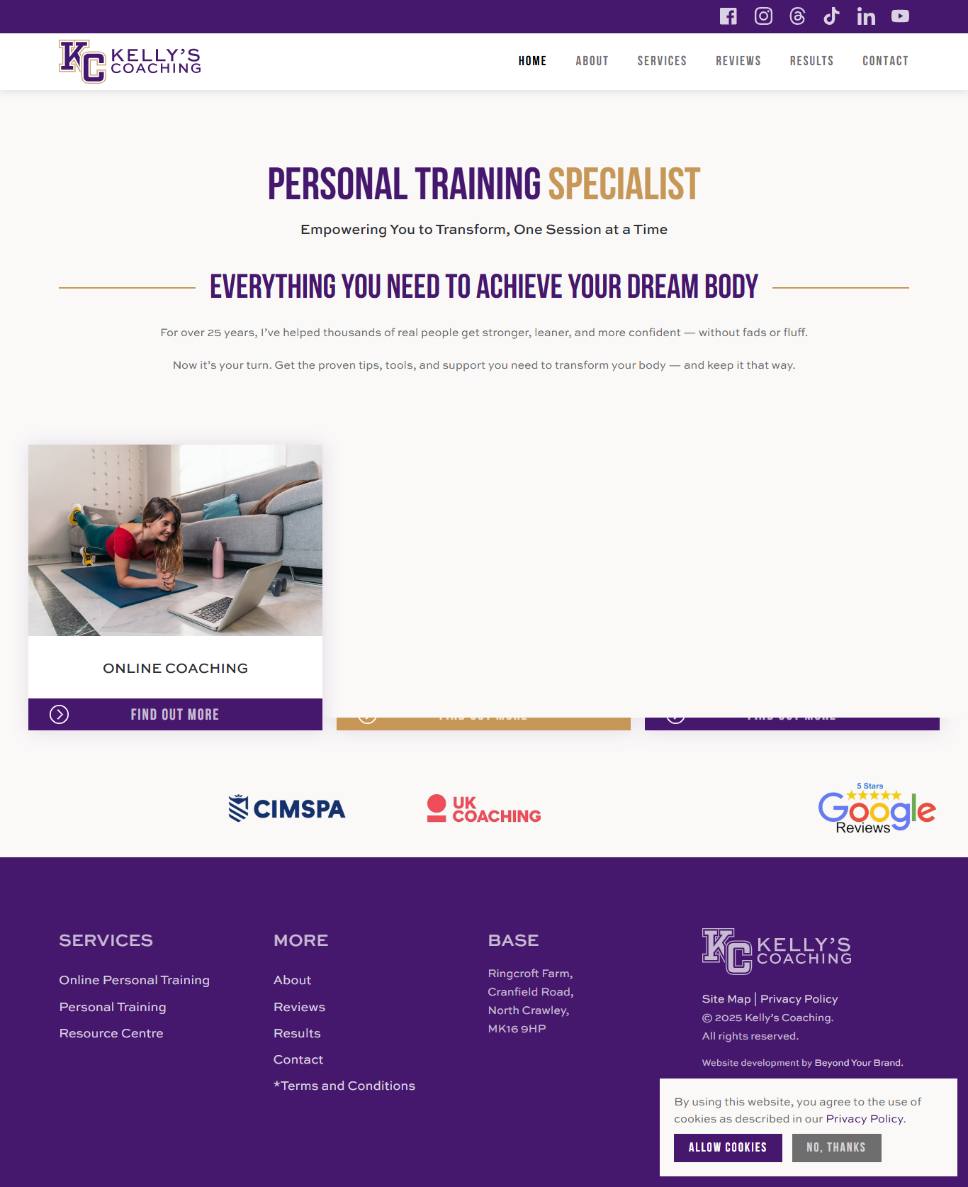 Website Design for a Personal Training & Online Coaching Service branding design graphic design illustration landingpage logo ui vector webdesign webxpart