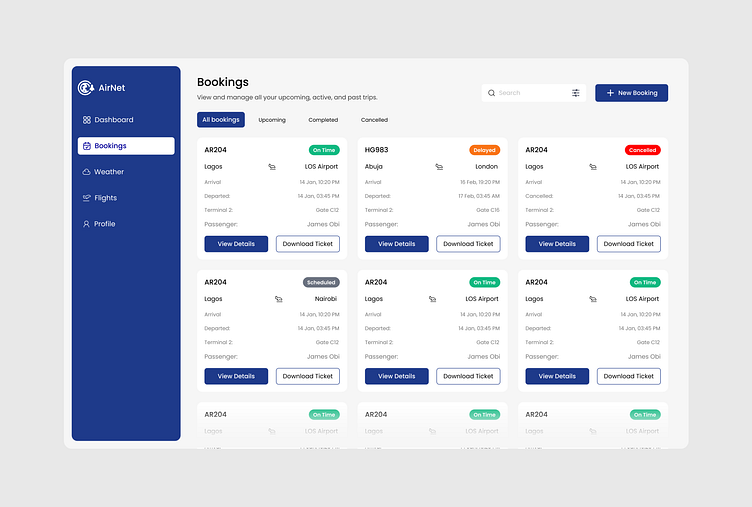 AirNet Bookings Web Page by Salvador D UI/UX Designer on Dribbble