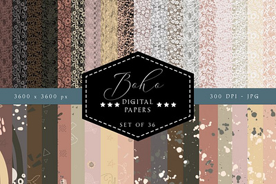 Lace Pattern Boho Themed Digital Papers background design digital papers