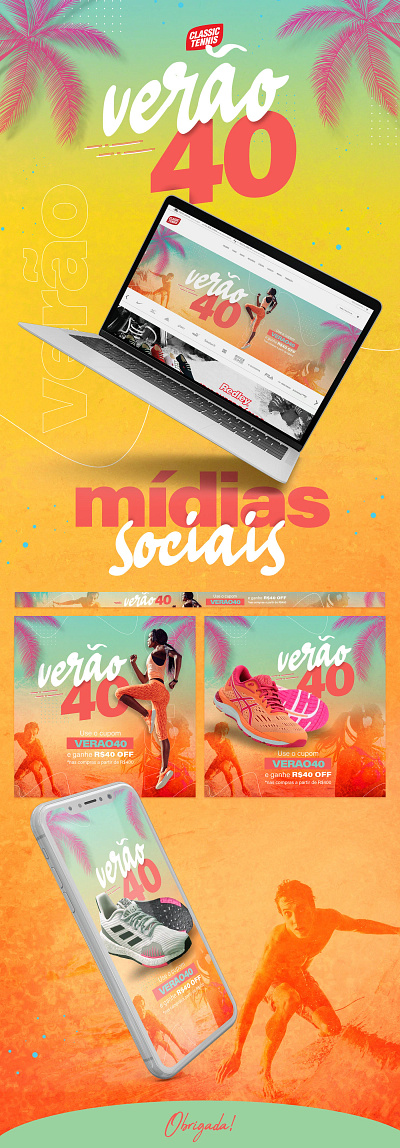 Campanha Verão 40 – Classic Tennis campanha design digital ecommerce esporte graphic design mídia performance