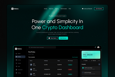 Designed this hero for a modern Crypto Dashboard clean design crypto dashboard design landing page ui ui design web design website design