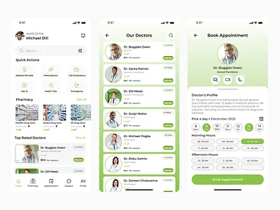 Healthcare app (Telemedicine) figma product design prototype ui ux
