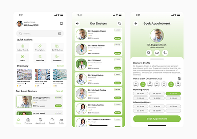 Healthcare app (Telemedicine) figma product design prototype ui ux