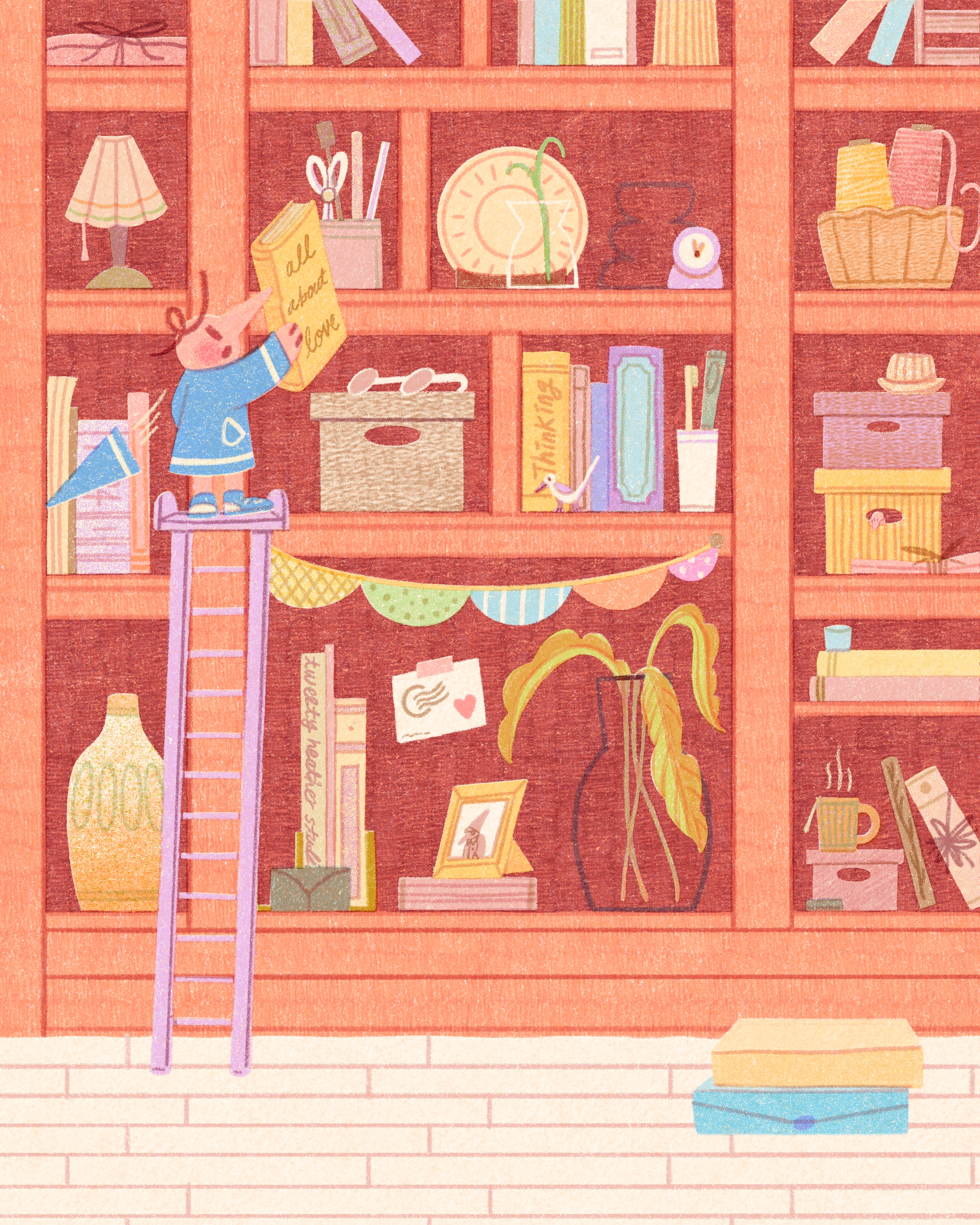 All about Love art artwork book bookshelf childrensart deco design illust illustration interior ipad kidlitillustration paper peachtober25 peachtober25paper photoshop poster riso tweetyheather