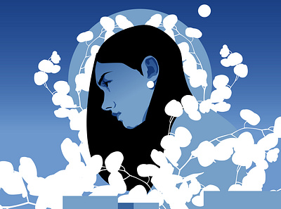 Blue orchid abstract branding cover editorial editorial illustration floral floral illustration graphic design illustration minimal orchid portrait potrait illustration print splash vector vector illustration woman woman illustration