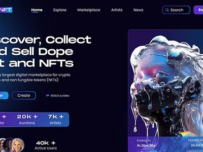 NFT Marketplace Landing Page – PlayNFT Concept landing page animation branding graphic design ui
