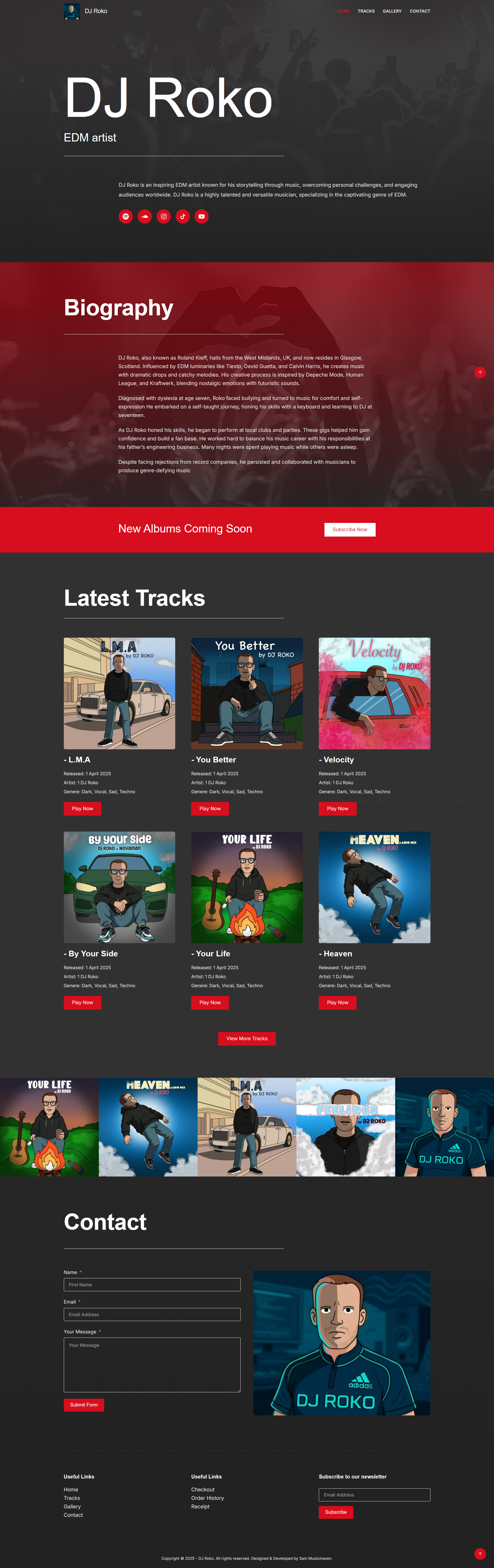 DJ Roko Website Design bold website design design elementor musician website singer website web design website design wordpress