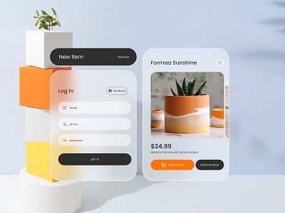 Minimal Plant Shop App — Login & Product Page UI 🌱 appdesign cleanui ecommerceapp figmadesign greenery loginui minimaldesign mobileappdesign productpage uiux