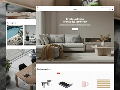 Homepage for Awe eCommerce store branding clean decor ecommerce framer furniture homepage interior lifestyle minimalist modern nordic responsive scandinavian shopify template ui ux webdesign webtemplate