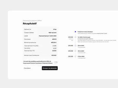 Recap Screen with timeline – Deferred Payment Flow bank banking deadline debit deferred deferred payment end fintech flow neobank payment payment recap recap resume steps summary timeline ui upcoming ux