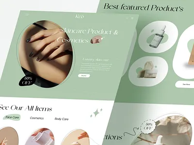 Keo Studio Landing Page branding landing page design product design skin care website ui ui ux web design