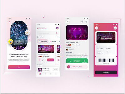 Evinly - Event Mobile Apps UI Kits app design branding design design app event logo ui ui ux uidesign uiux