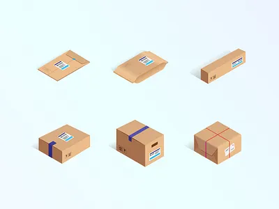 Package Sizes - Illustrations branding delivery design graphic design illustration logistic package size simple