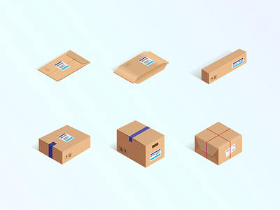 Package Sizes - Illustrations branding delivery design graphic design illustration logistic package size simple