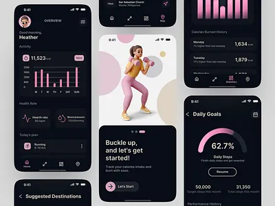 Calocare - Mobile App Design design fitness app mobile app ui ui design ux