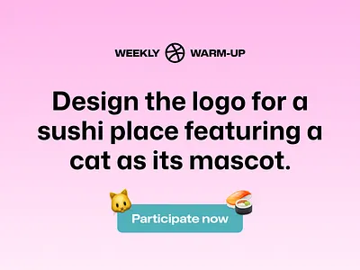 Design the Logo for a Sushi Place feat. a Cat 🍣 branding community design dribbble dribbbleweeklywarmup illustration logo prompt sushi sushi restaurant weekly warm up