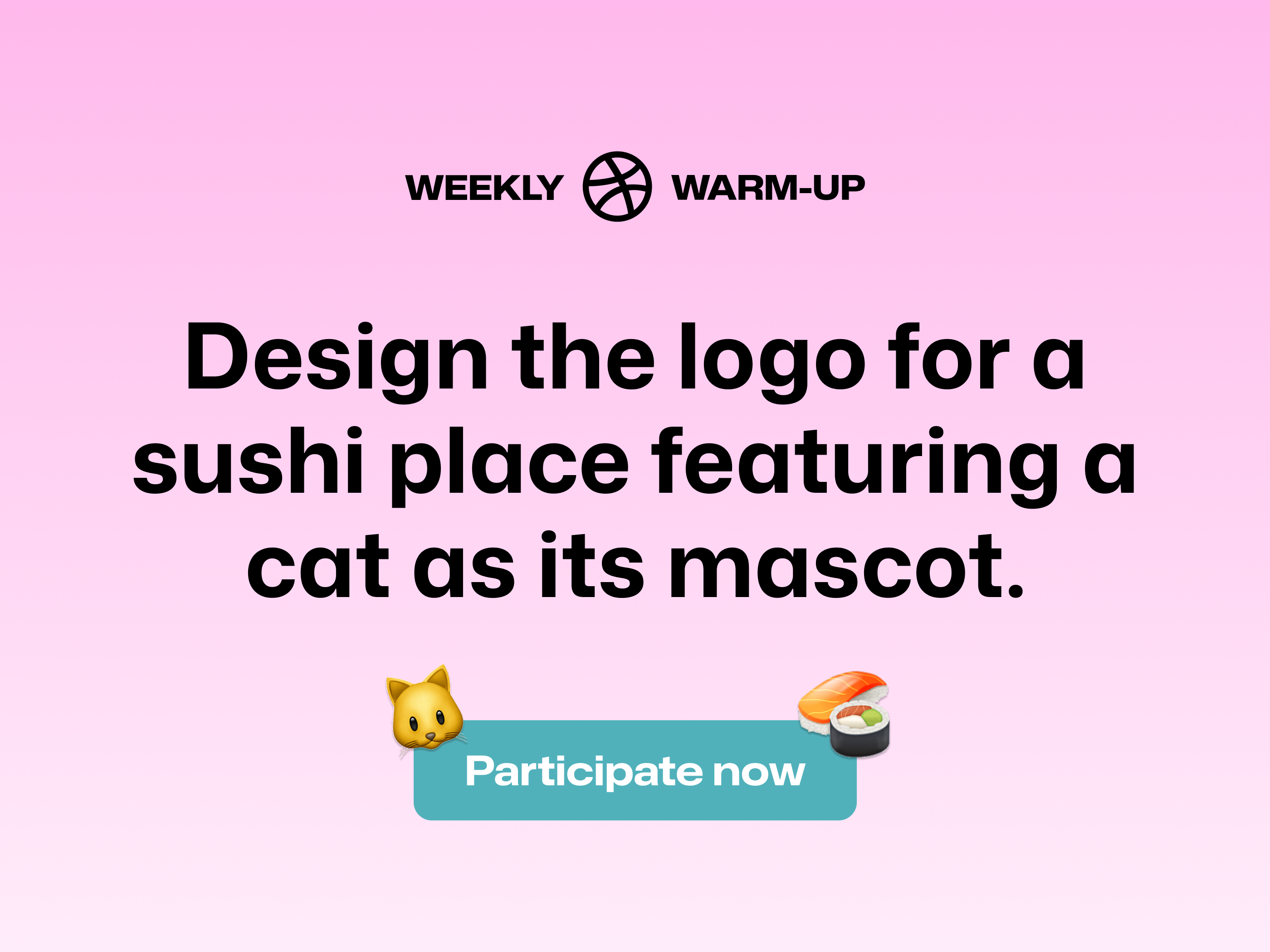 Design the Logo for a Sushi Place feat. a Cat 🍣