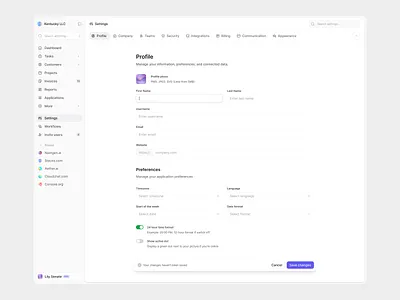 Profile Settings app design personal details product design profile design settings design ui ui design ui ux ux ux design