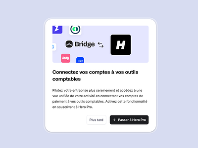 Feature Spotlight Modal accounting banking connection desktop fintech highlight integration modal neobank new feature ui ux