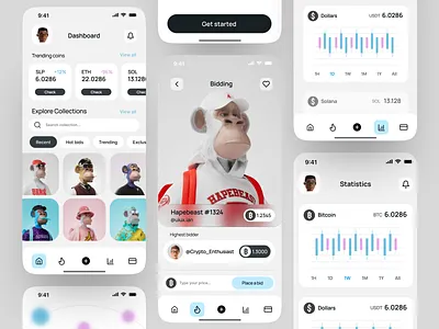 NFT Wallet - Mobile App Design crypto design illustration mobile app nft nft mobile app ui ui design ux