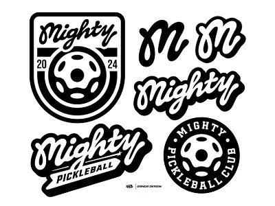 Pickleball Logo Pack | MIGHTY TEAM branding design esport esportlogo gaming graphic design illustration logo mascot mighty pickleball pickleball club pickleball team sports sports logo team team logo