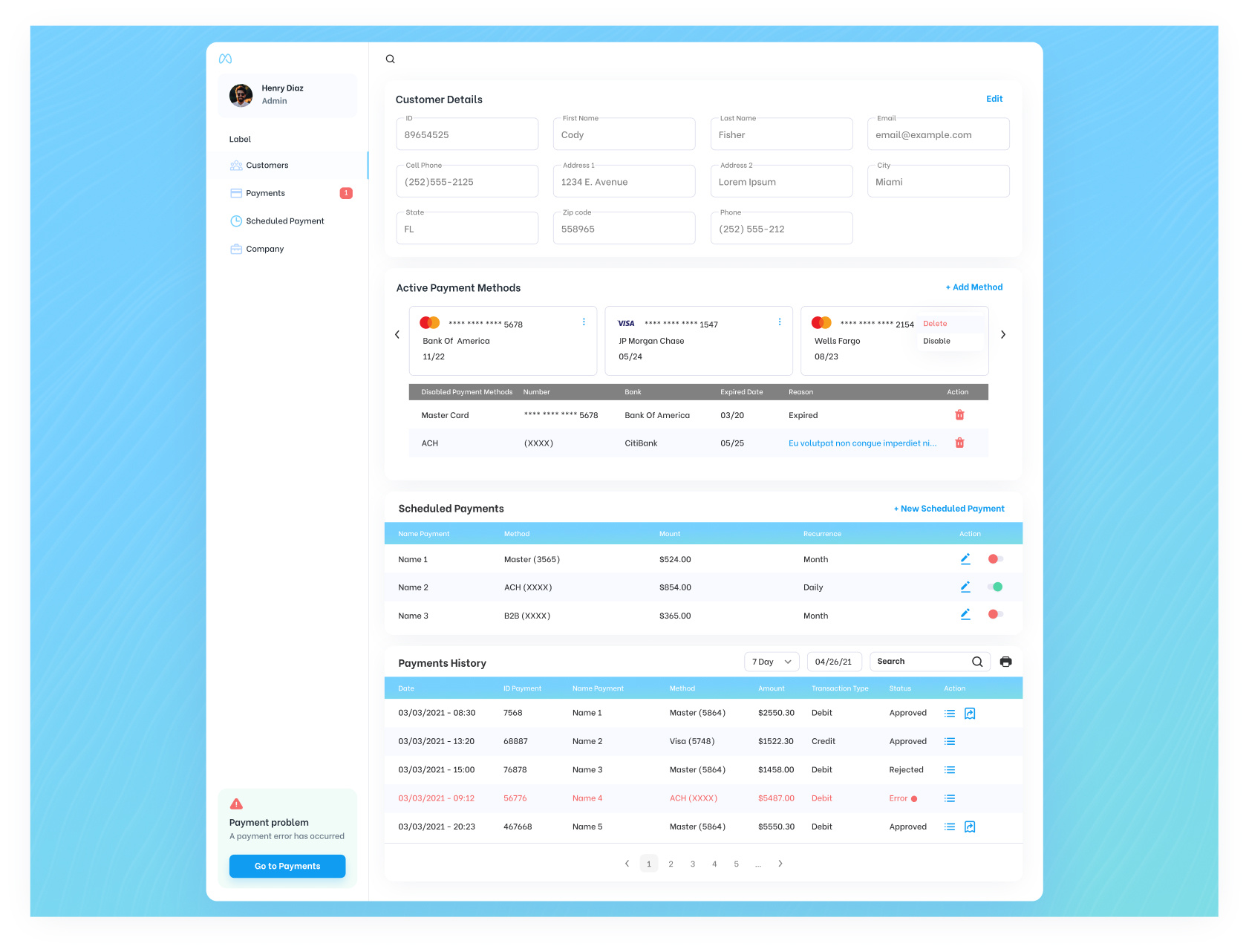 Example of Saa S / App UI Design