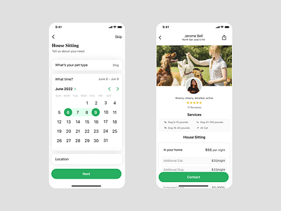 Dog Sitting App habit tracker mobile app mobile design mobile ui ui uidesign ux uxdesign