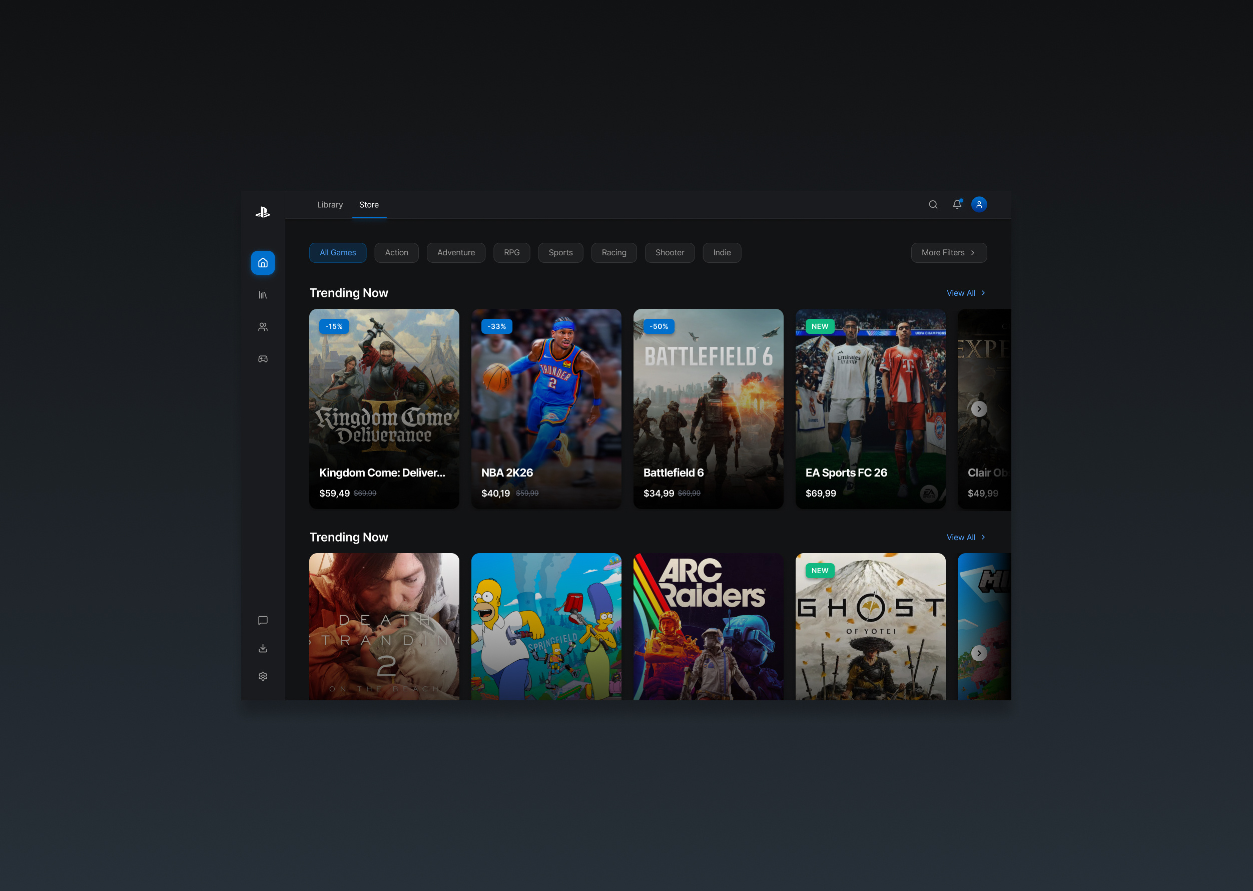 PlayStation PC Launcher UI/UX Concept by Gabriel Braga on Dribbble