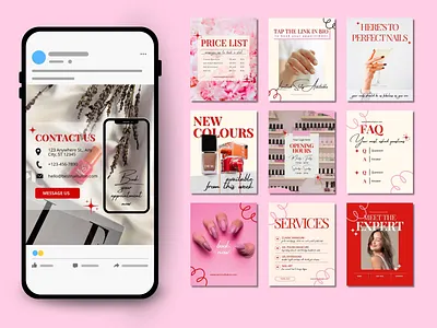 Nail Tech Instagram Posts Design aesthetic neutral social beauty service instagram beauty template design brand content layout clean salon feed elegant feed aesthetic feminine beauty marketing instagram carousel beauty manicure business posts minimal cute graphics modern girly business nail artist promo nail business content nail salon social set pastel neat layouts polish brand marketing salon creatives posts salon pricing posts small beauty business visuals soft feminine palette