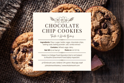 Cottage Food Minimal Label Template artisanal home foods clean ingredient panel cottage bakery label cottage food label cottage food law craft food branding farm to home aesthetic food business starter home kitchen food homemade goods branding kraft inspired palette label editable canva local food branding minimal food identity minimalist food label shelf ready label small batch packaging small business food label small food biz template vintage inspired minimal