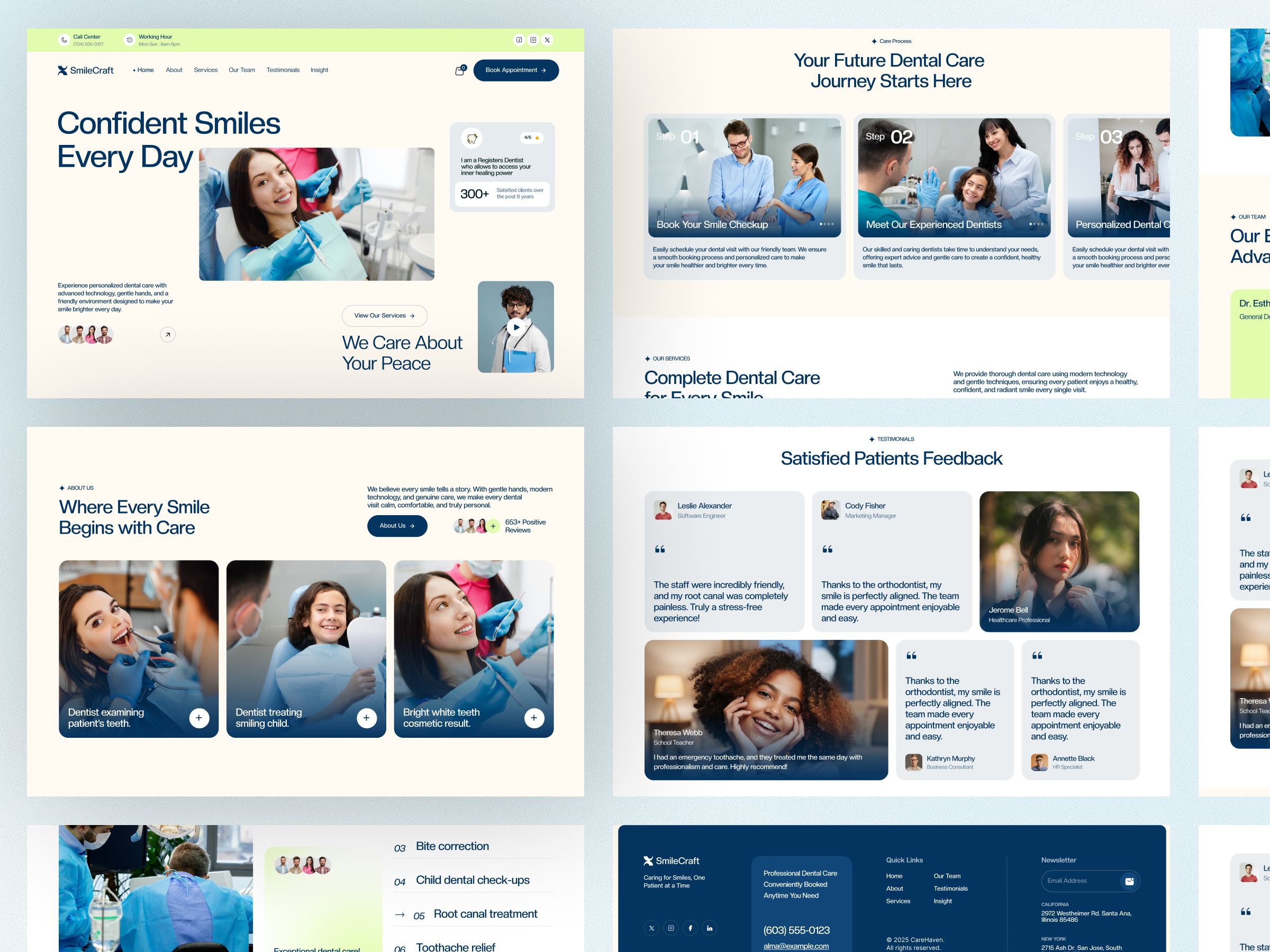Example of Dental Healthcare Website UI UX Design