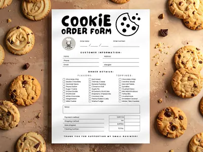 Cookie Business Order Form Template bakery admin template bakery booking sheet bakery client form bakery record sheet client order template cookie label companion cookie order form cookie sales sheet cookie shop paperwork cute pastel order cute small biz tool easy business paperwork handmade cookie brand home baker form order form printable pastel business form small business organizer soft branding document sweet bakery business sweet info sheet