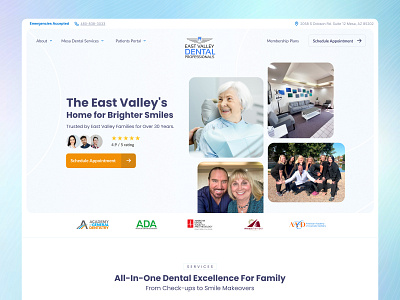Local Family Dental Clinic Website UX/UI dentalmarketing graphicdesign localbusiness webddesign websitedesign
