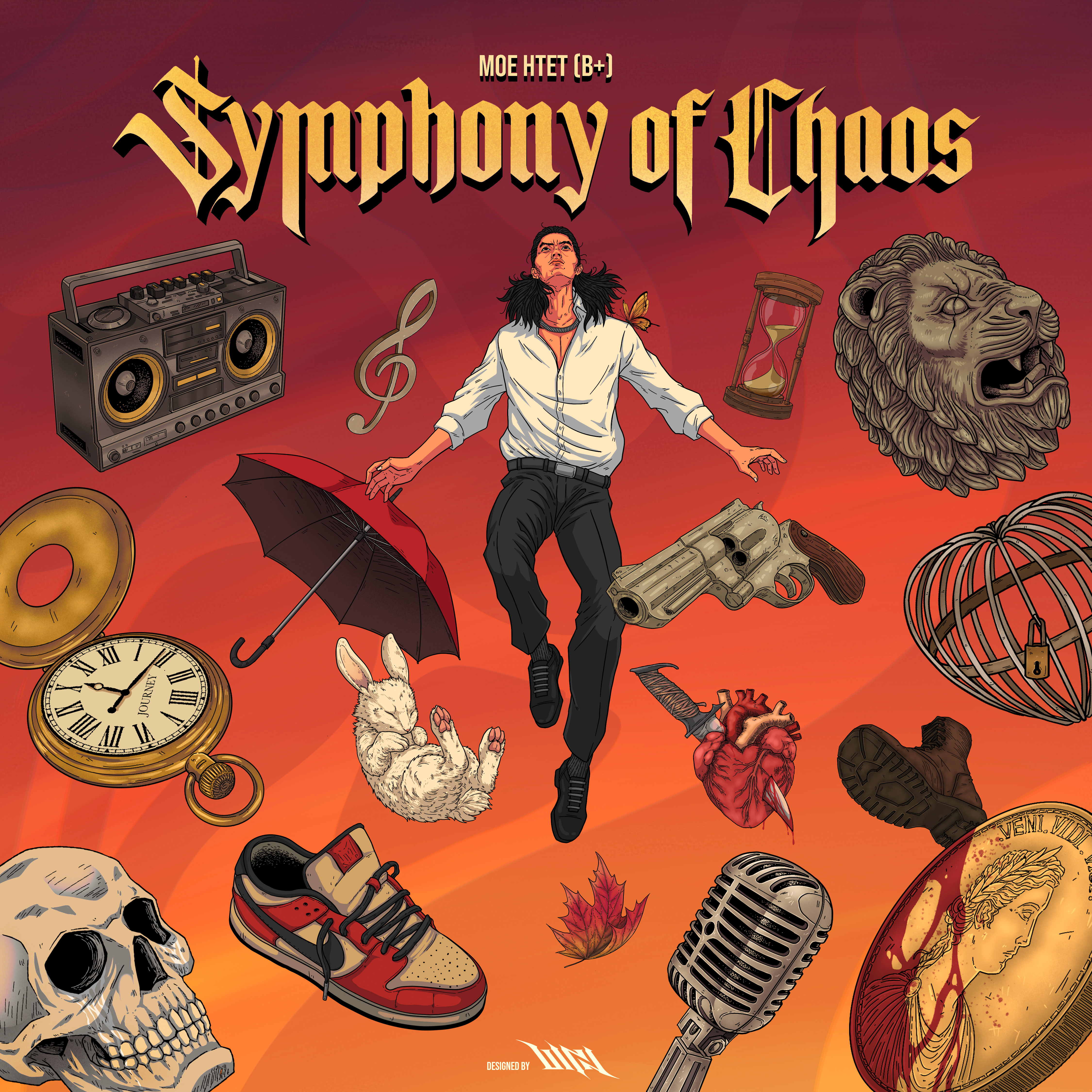 Symphony Of Chaos Music Album Art design digital painting illustration typography