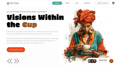 www.ForTeller.ai - Coffee Ground Reading ai ai design coffee ground reading fortune telling ui web design website design