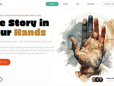 www.forteller.ai - Palmistry (palm reading) ai ai design palm reading palmistry ui web design website design