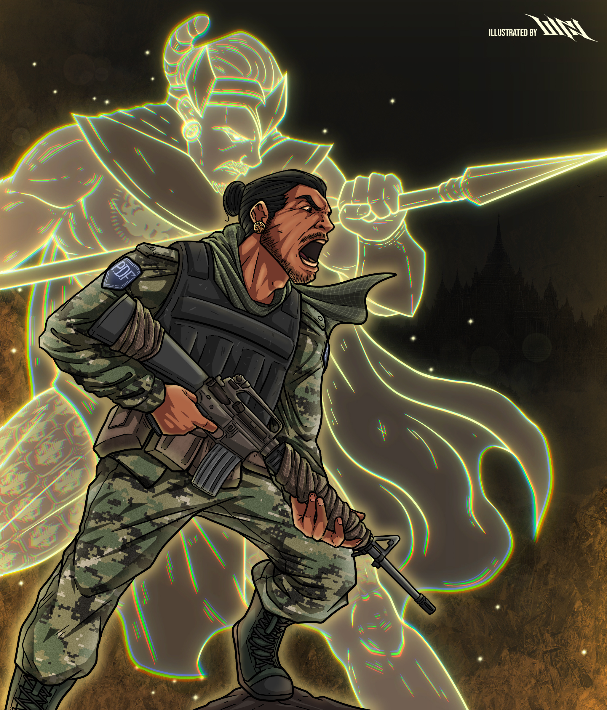 Guardian of the Revolution comic design digital painting illustration