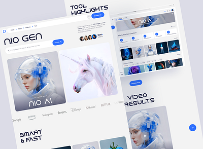 NIO AI | AI Image & Video Generator Platform | UI/UX | Product adobe xd ai image generator ai website design figma figma design graphic design landing page logo product design redesign ui uiux ux website design